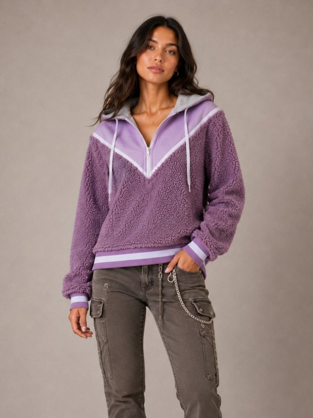 For Love & Lemons Cozy Crop Pullover Hoodie Sweater Size Large